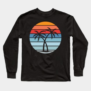 Tree Palm Sunset Beach Long Sleeve T-Shirt